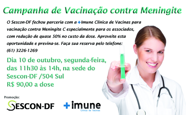 Sindicato anuncia campanha de vacinação contra Meningite C