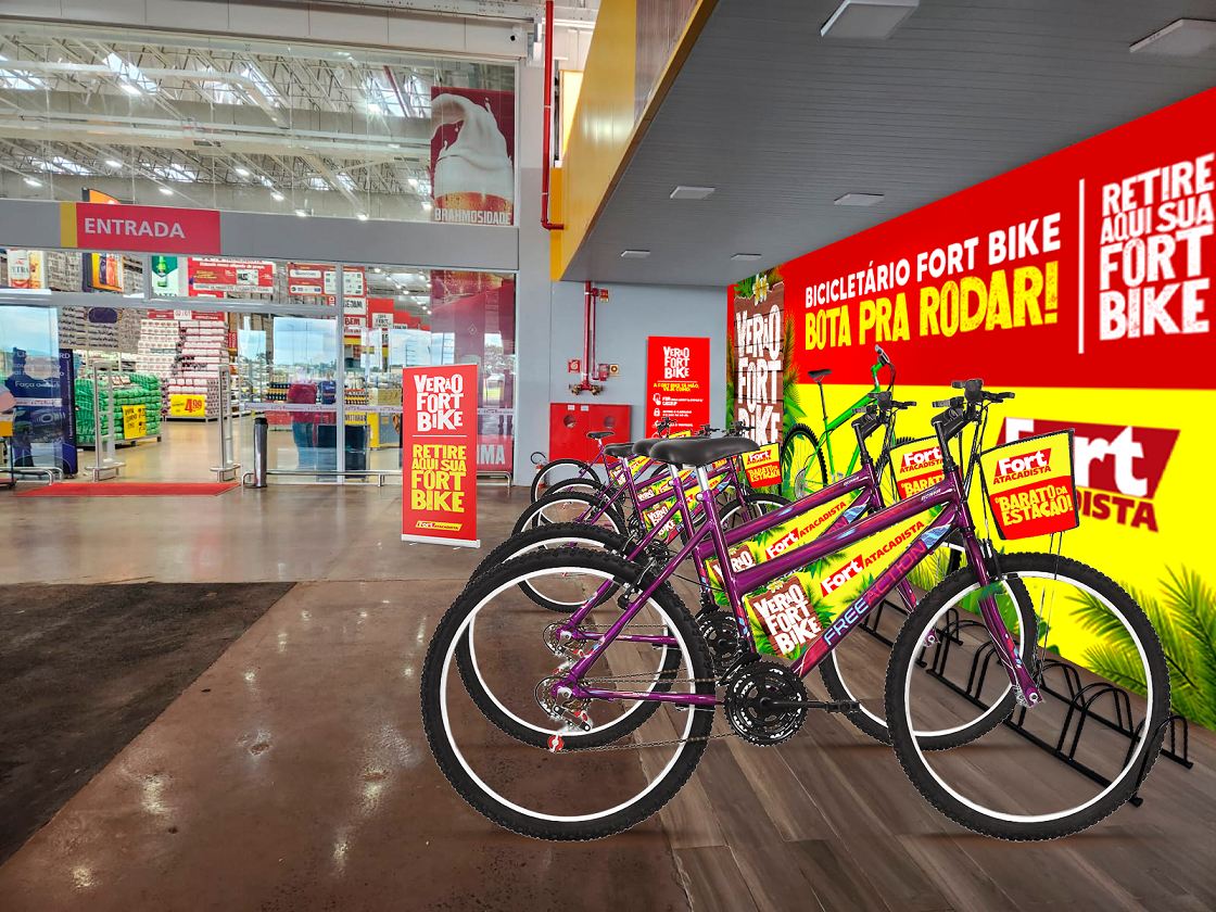 Fort Atacadista lança campanha de verão com promoções e ações nas lojas e pelo litoral; Bar nas Alturas e empréstimo de bicicletas se destacam