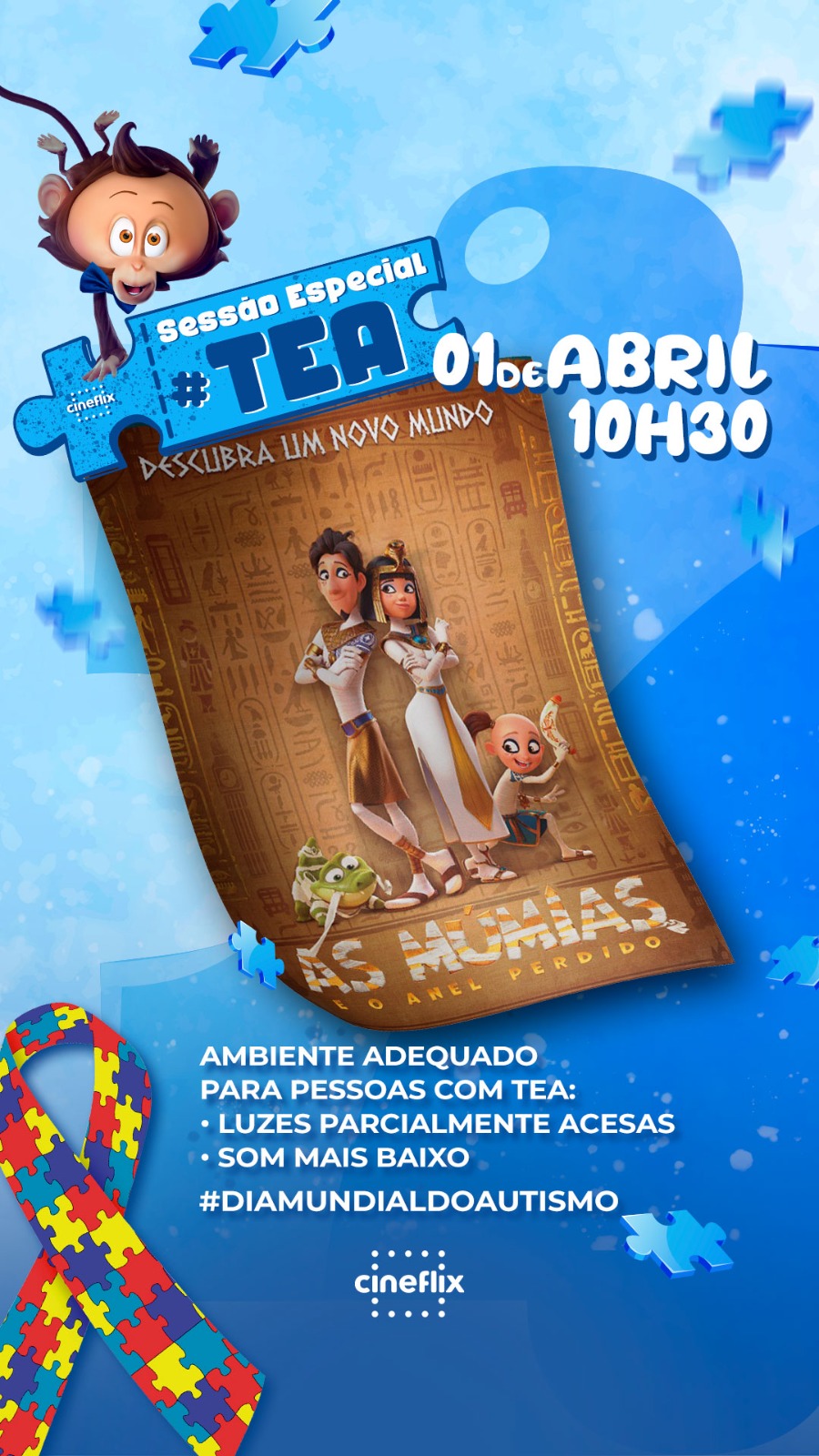 Cineflix Aurora terá sessão especial para autistas no sábado