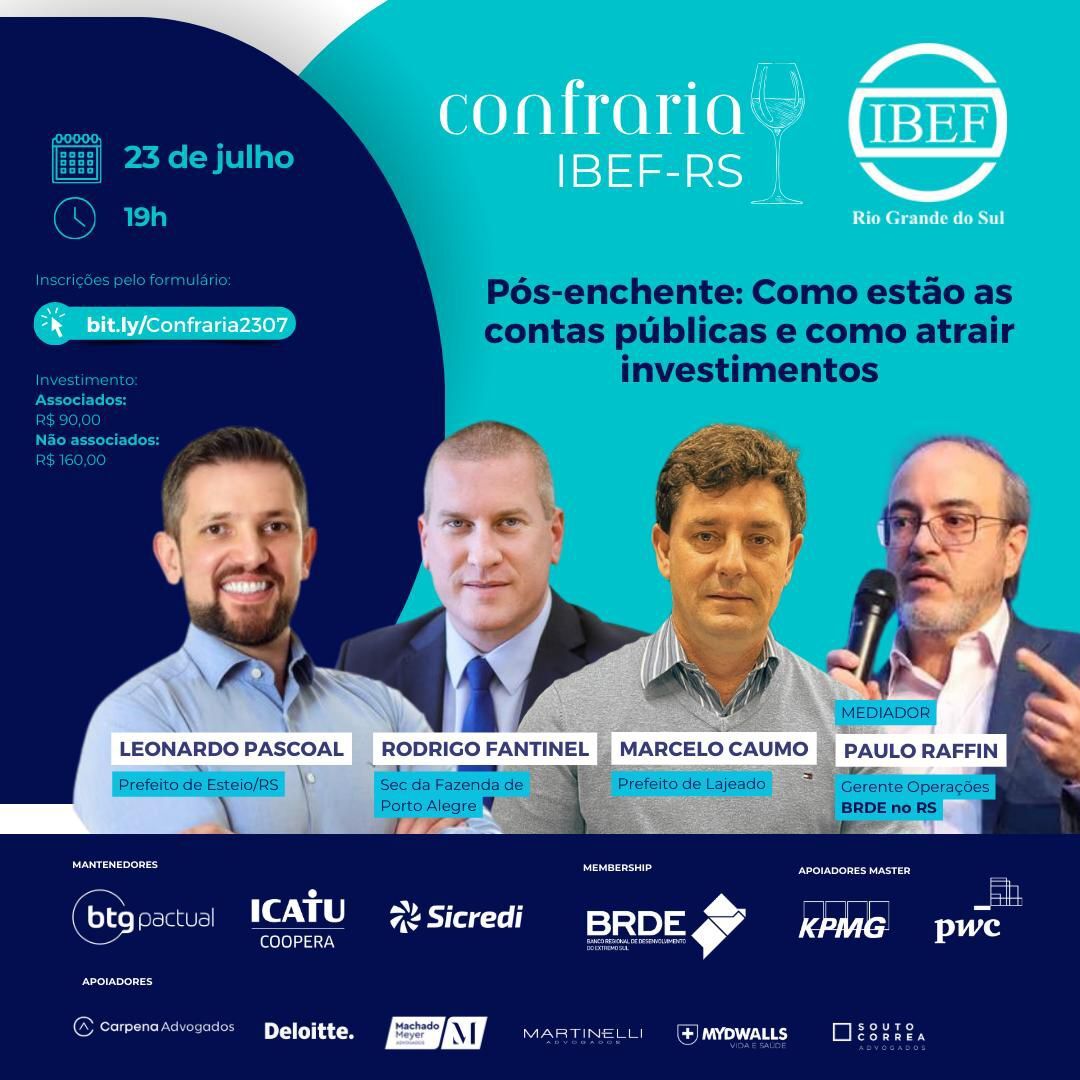 IBEF-RS promove Confraria sobre cenário do RS pós-enchentes